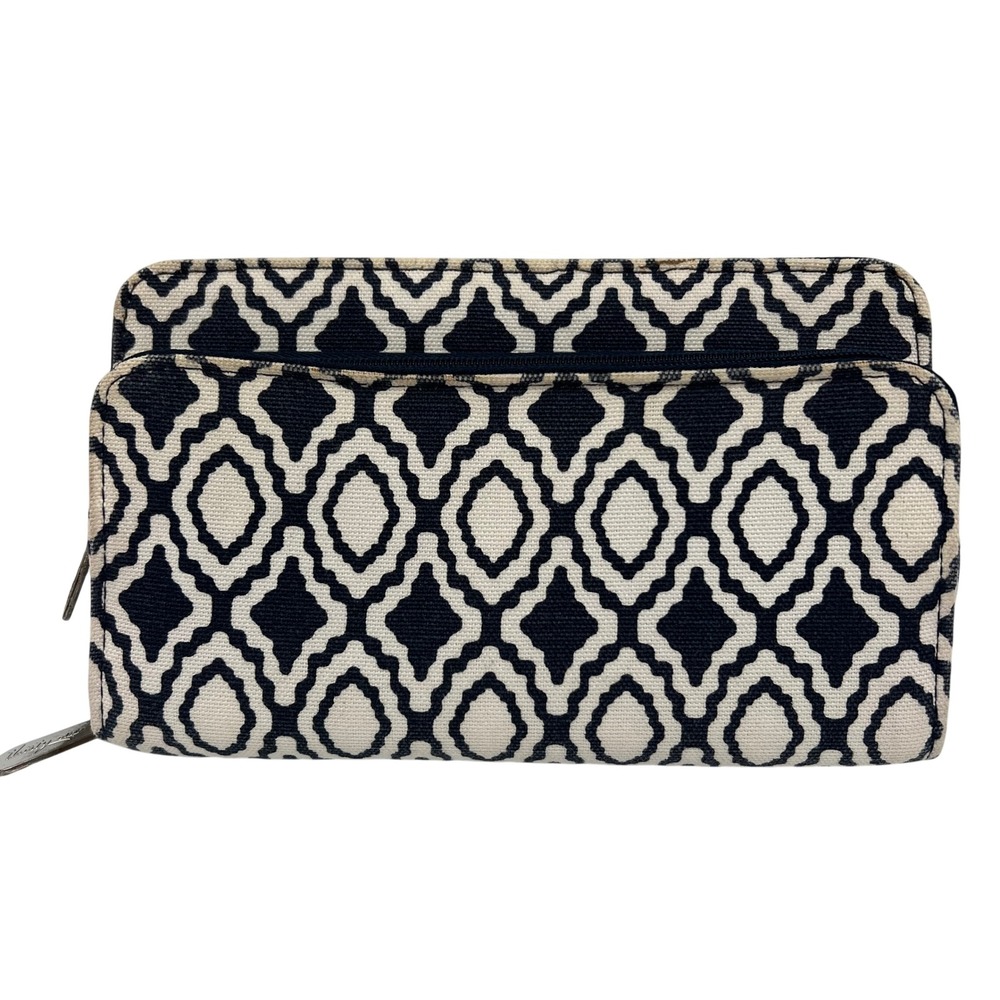 Thirty-One Perfect Cents Wallet Navy Perfect Pendant Geometric Zip Around Clutch